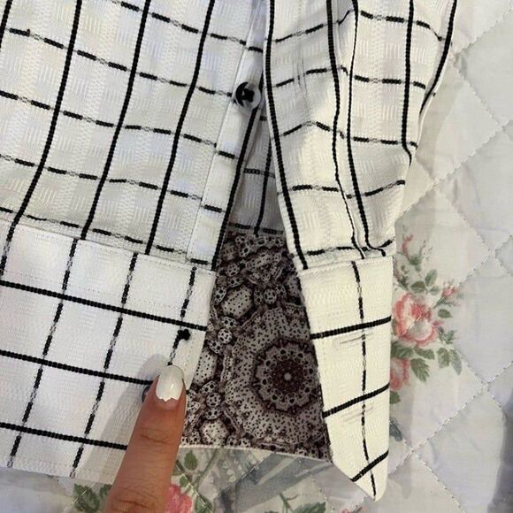Robert Graham Full Chest Embroidery White Black Check Button Down size XXXL 3XL - Picture 10 of 12